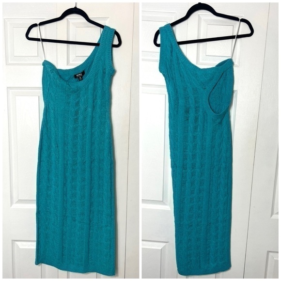 Fashion Nova Hera Collection Blue Curated Care Knit Cut Out Midi Dress Sz Medium - Picture 3 of 4